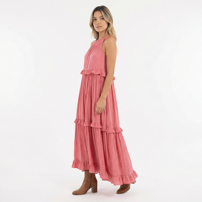 Vestido Largo Mujer Volantes Estilo Veraniego