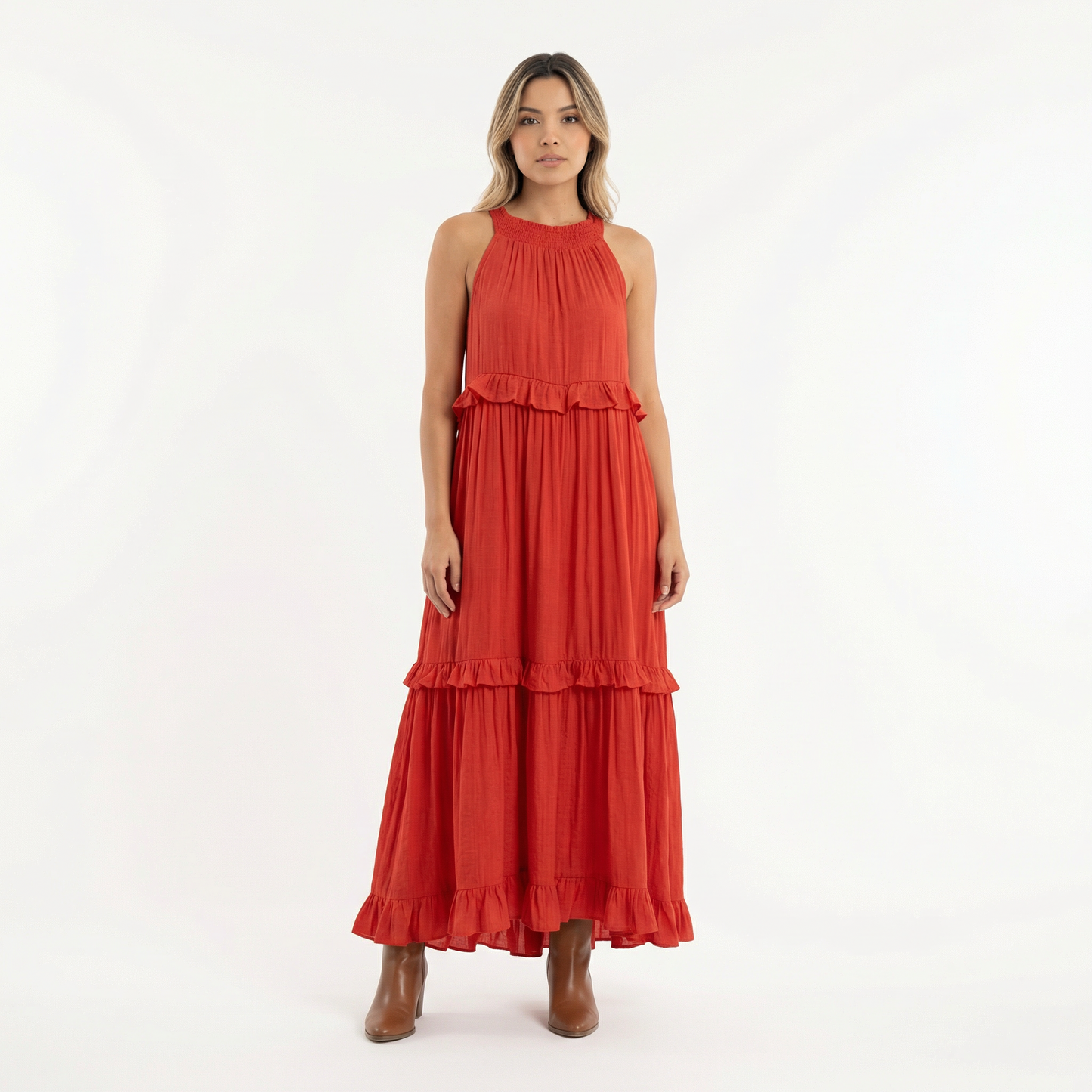 Vestido Largo Mujer Volantes Estilo Veraniego