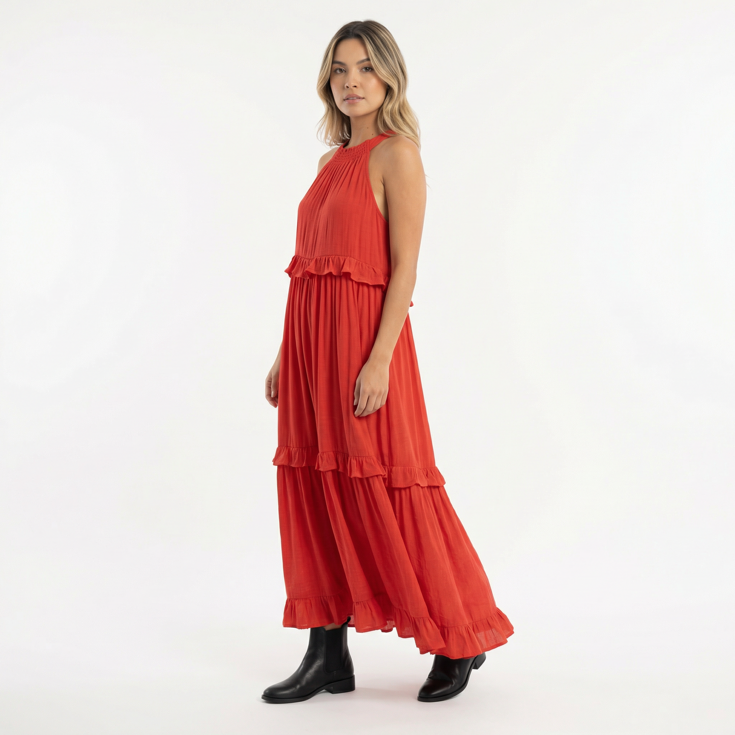 Vestido Largo Mujer Volantes Estilo Veraniego