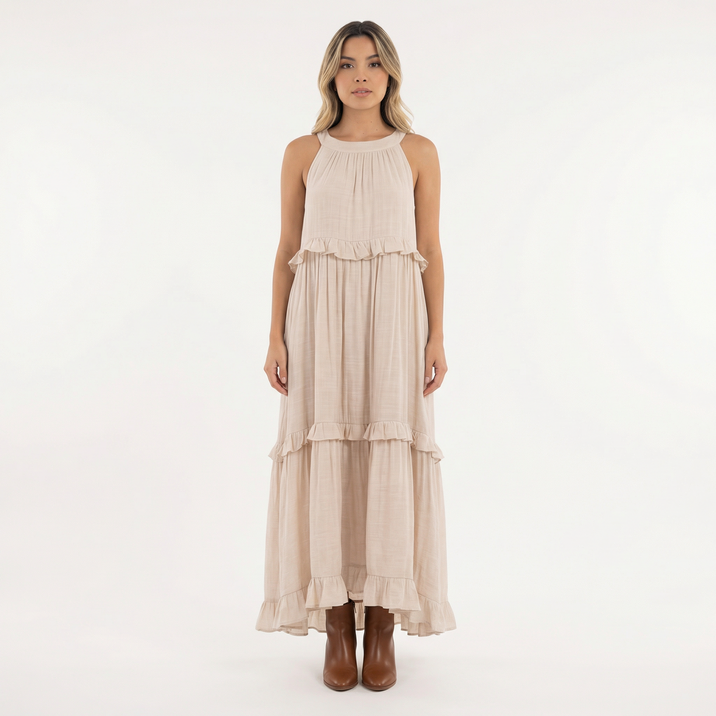 Vestido Largo Mujer Volantes Estilo Veraniego