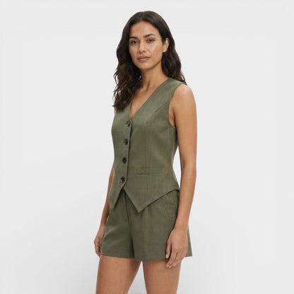Conjunto Mujer Chaleco y Shorts Casual - Mavetta