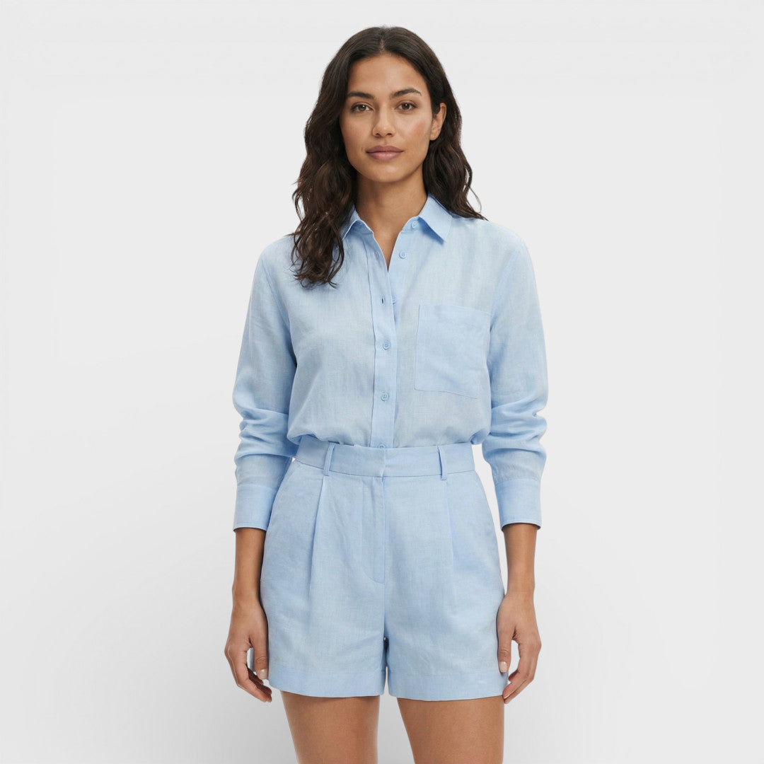 Conjunto Mujer Camisa Algodón y Shorts Ajuste Cómodo