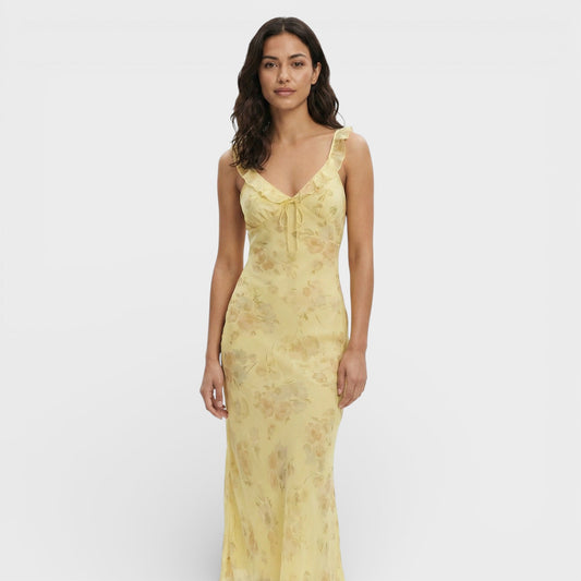 Vestido Maxi Floral Espalda Abierta - Mavetta