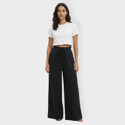 Pantalones Mujer Tela Suave Cintura Elástica Anchos - Mavetta