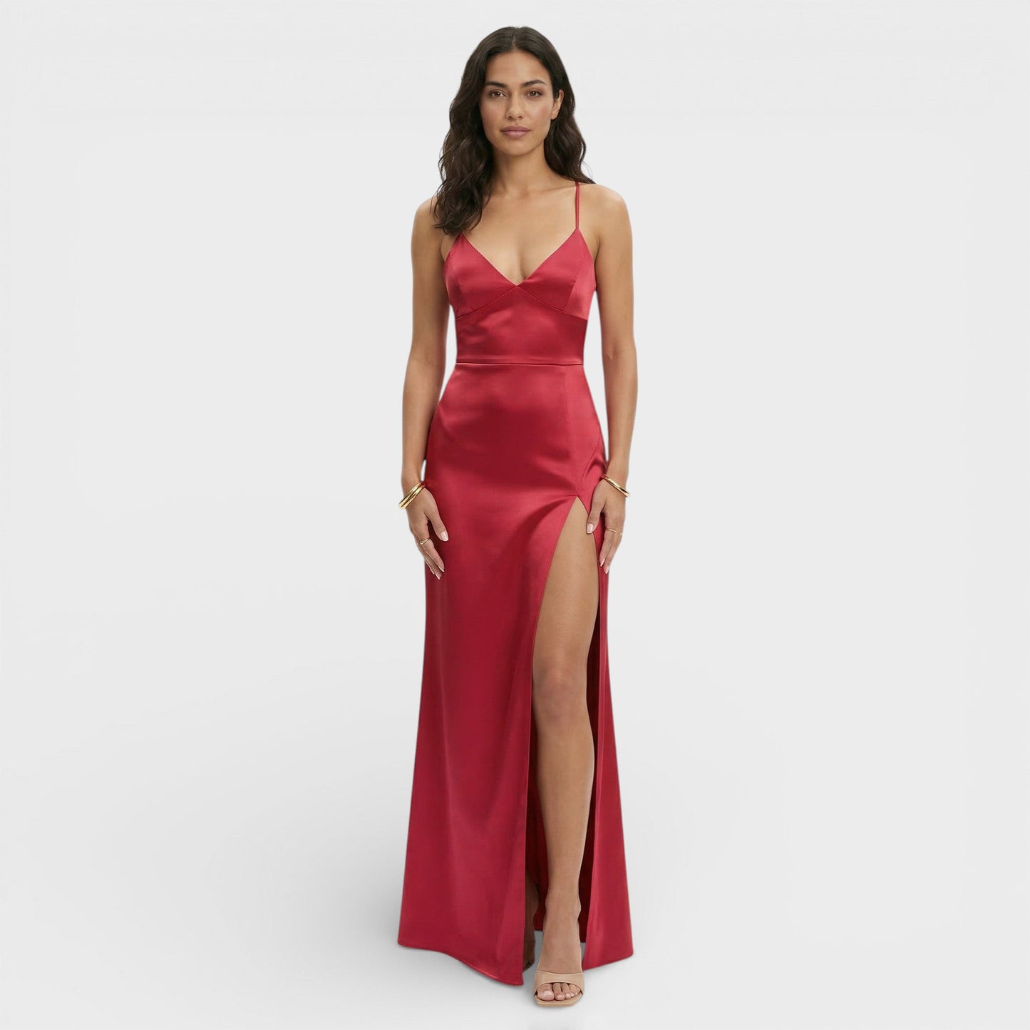 Vestido Maxi Mujer con Abertura Estilo Elegante