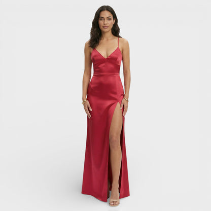 Vestido Maxi Mujer con Abertura Estilo Elegante