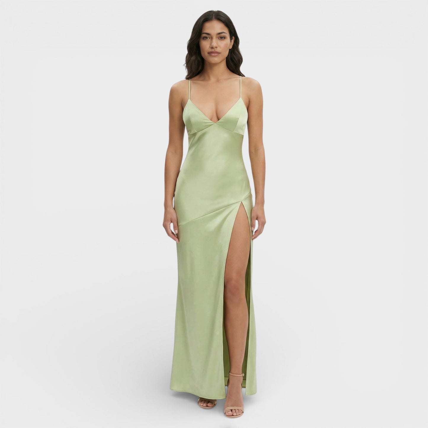 Vestido Maxi Mujer con Abertura Estilo Elegante