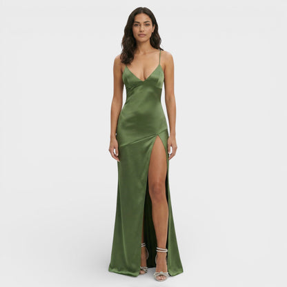 Vestido Maxi Mujer con Abertura Estilo Elegante