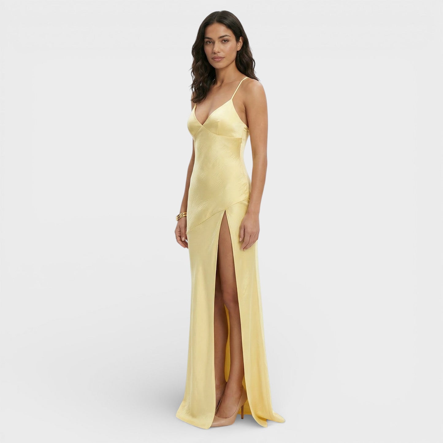 Vestido Maxi Mujer con Abertura Estilo Elegante