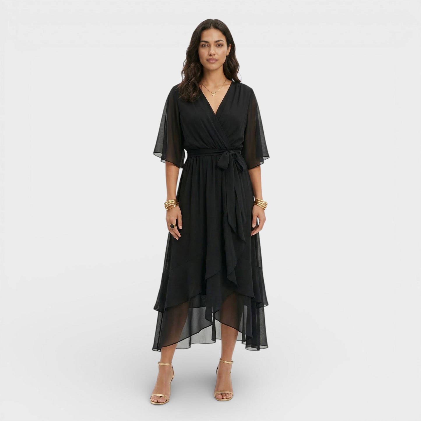 Vestido Mujer Escote en V Corte Ajustado