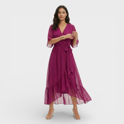 Vestido Mujer Escote en V Corte Ajustado