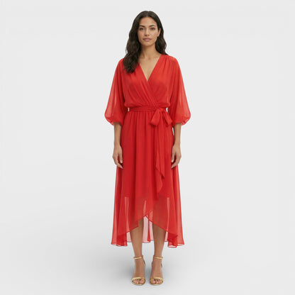 Vestido Mujer Escote en V Corte Ajustado
