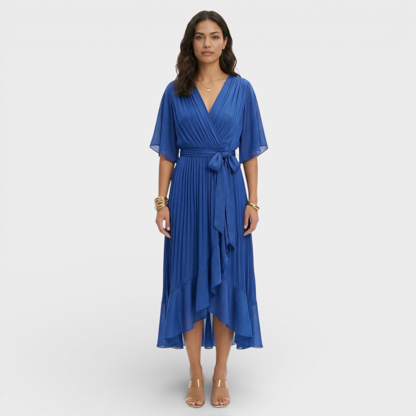 Vestido Mujer Escote en V Corte Ajustado