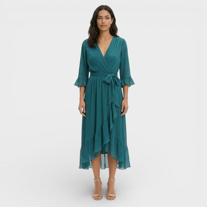 Vestido Mujer Escote en V Corte Ajustado
