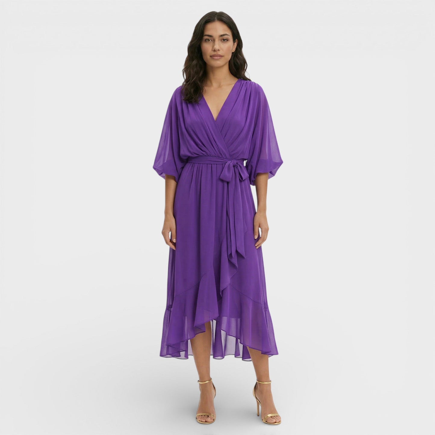 Vestido Mujer Escote en V Corte Ajustado