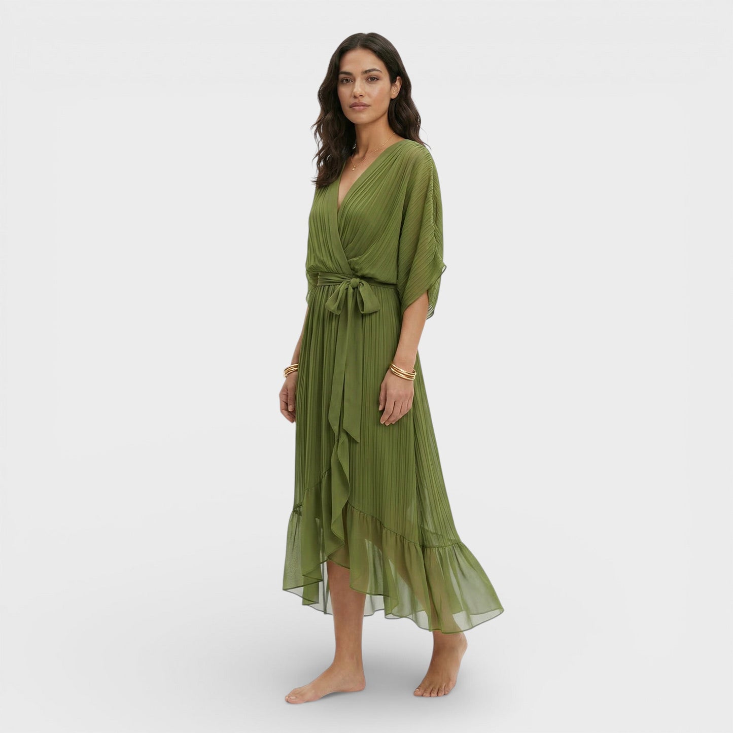 Vestido Mujer Escote en V Corte Ajustado