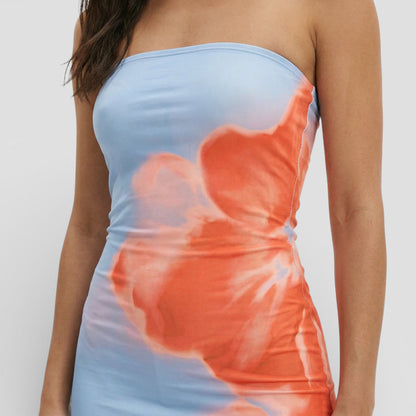 Vestido Maxi Mujer Sin Tirantes Estampado