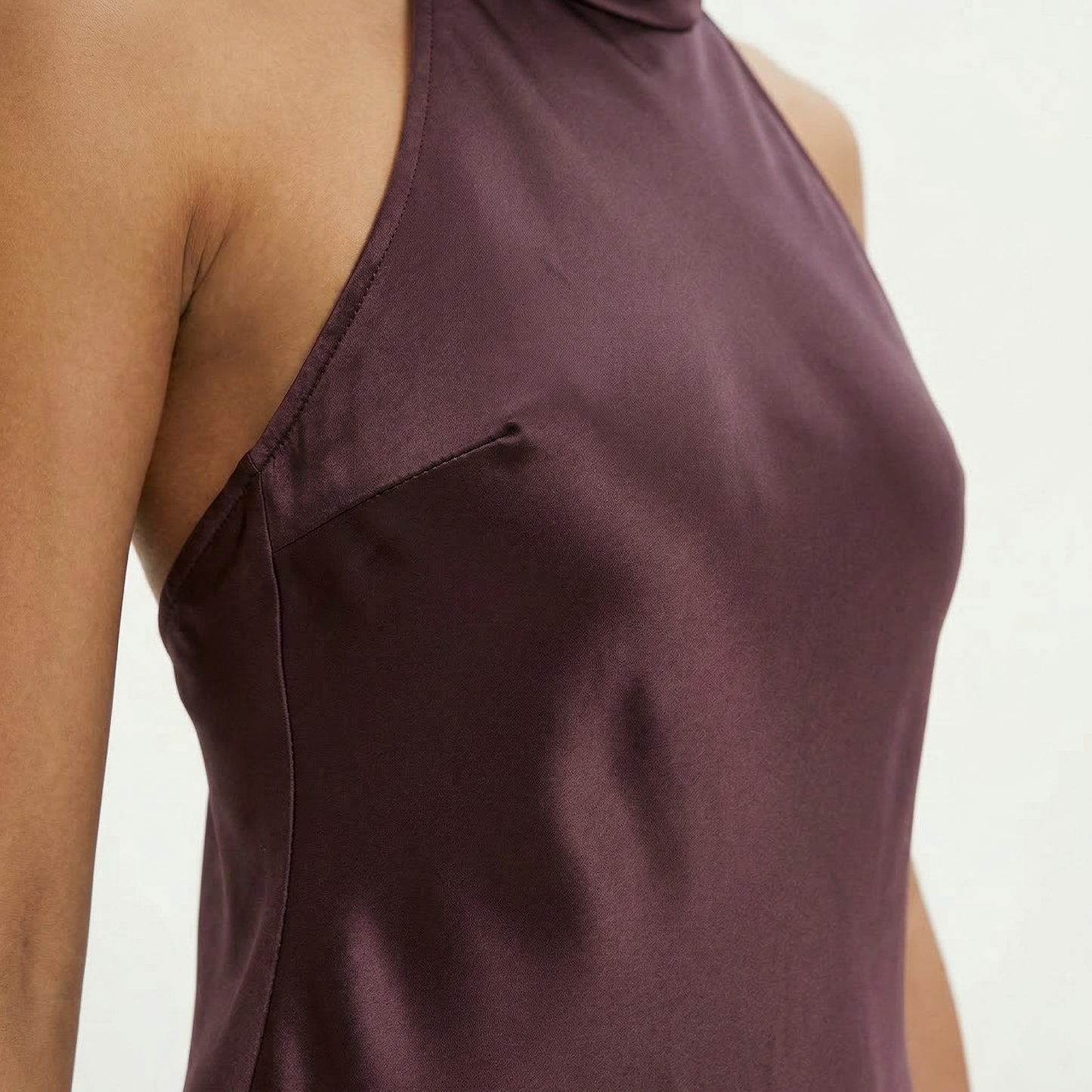 Vestido Maxi Mujer de Satén Escote Halter