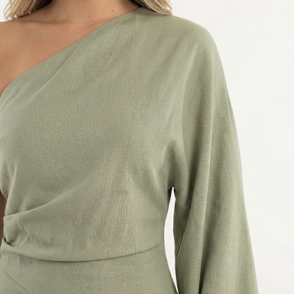 Vestido Midi Mujer Asimétrico Veraniego
