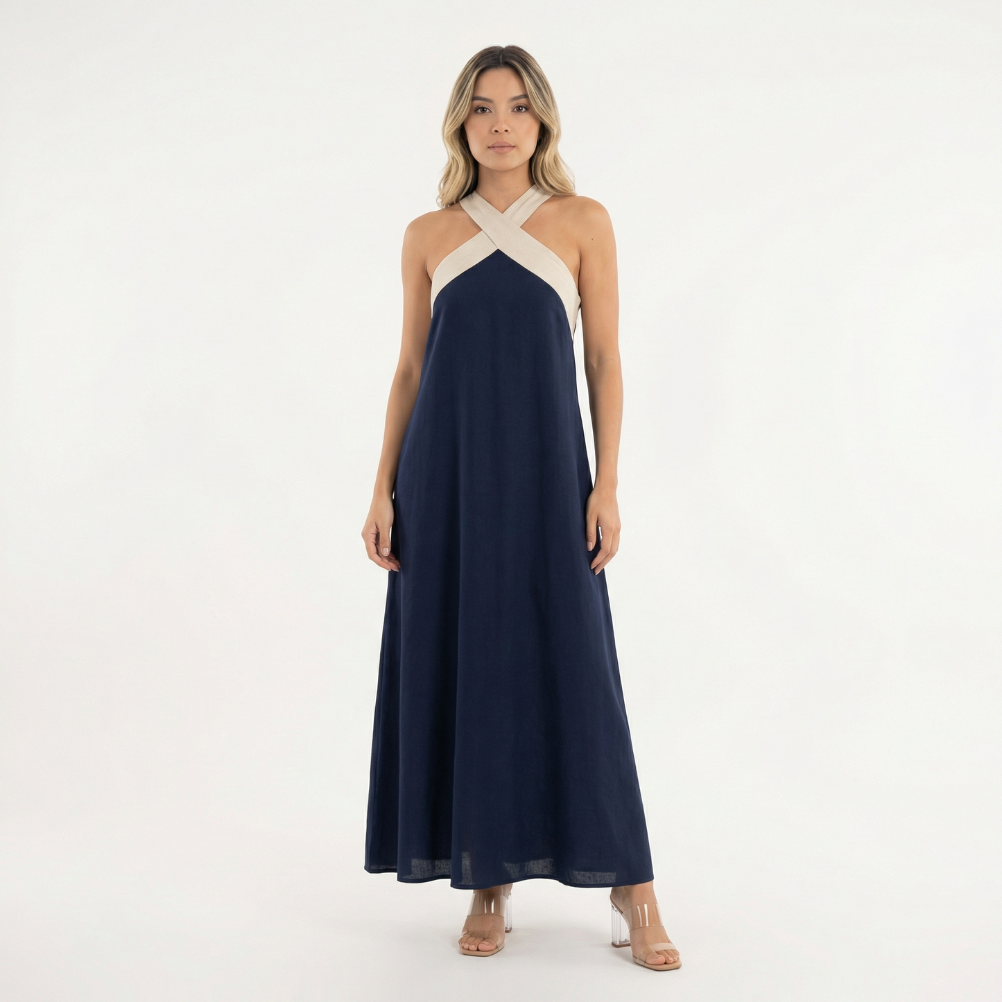 Vestido Largo Mujer Cruzado Halter - Mavetta