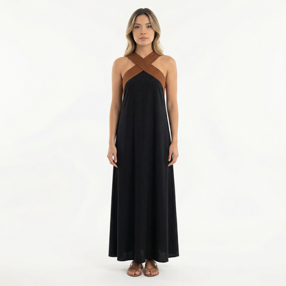 Vestido Largo Mujer Cruzado Halter