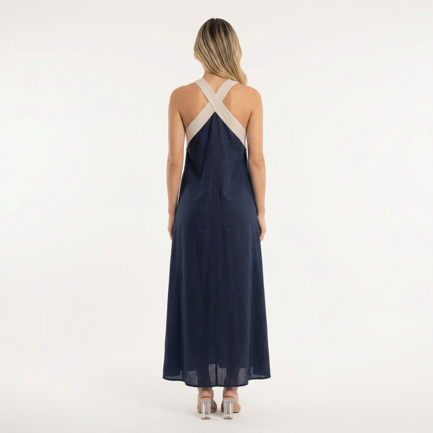 Vestido Largo Mujer Cruzado Halter