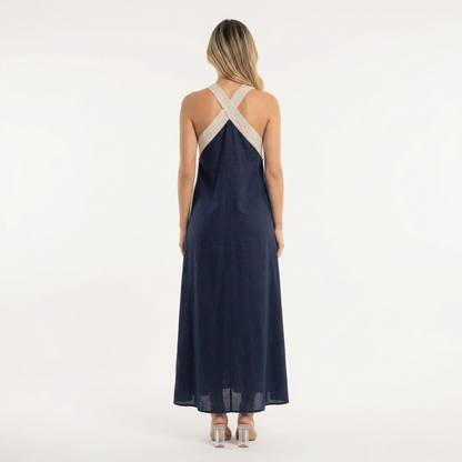 Vestido Largo Mujer Cruzado Halter