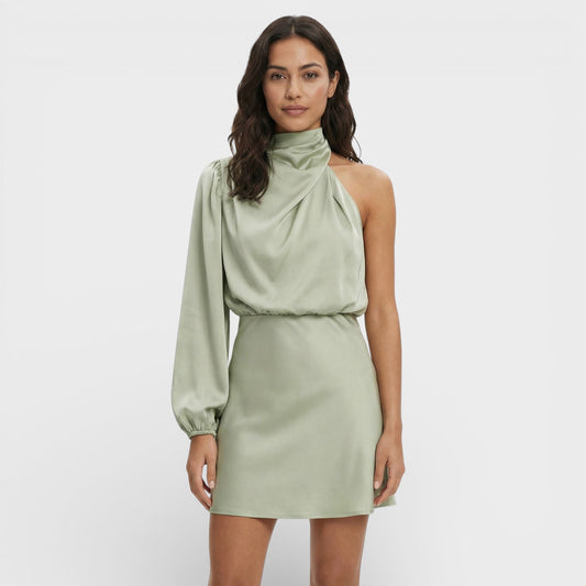 Vestido Asimétrico Mini Satinado - Mavetta