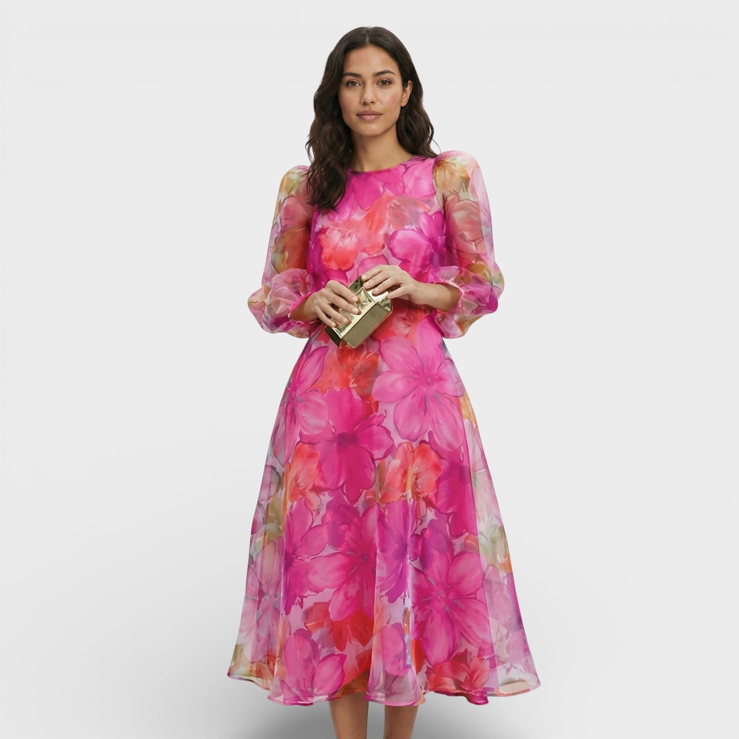 Vestido Midi Floral Invitada Boda - Mavetta