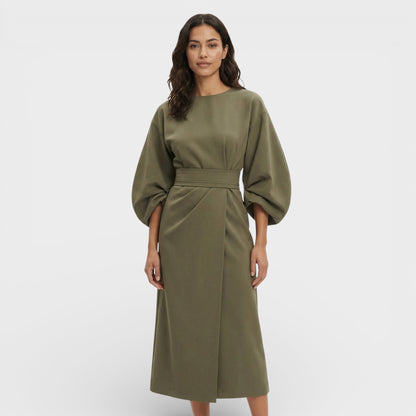 Vestido Elegante Mangas Farol