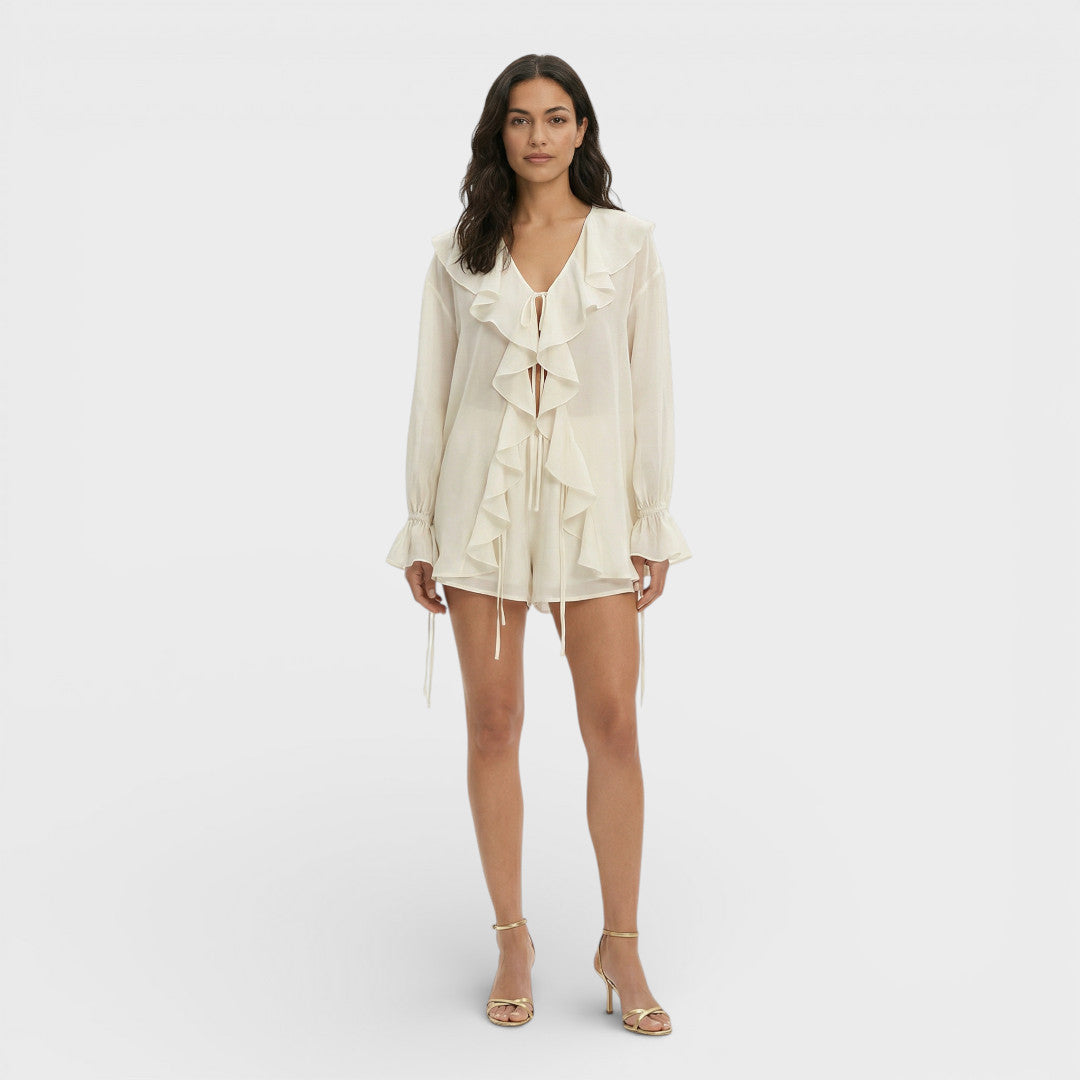 Conjunto Mujer Dos Piezas Shorts Volantes - Mavetta