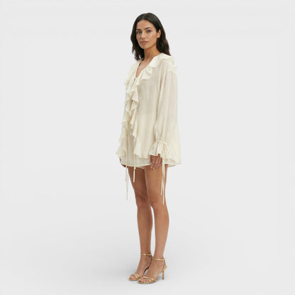 Conjunto Mujer Dos Piezas Shorts Volantes