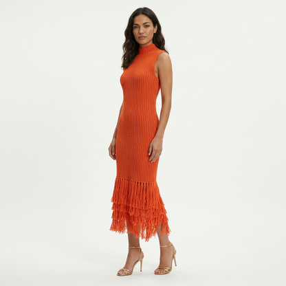 Vestido Midi Mujer Fiesta Sin Mangas