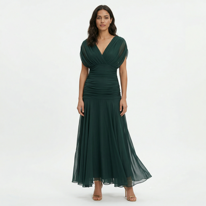 Vestido Largo Mujer Plisado Estampado Floral