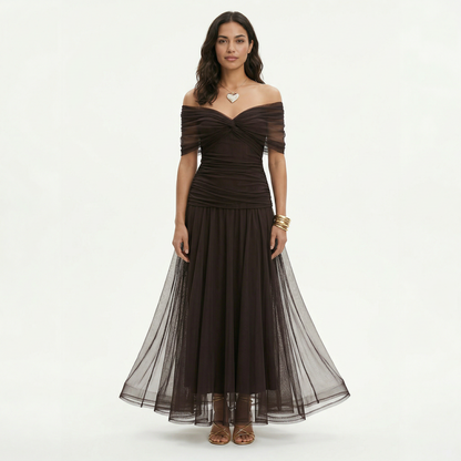 Vestido Largo Mujer Plisado Estampado Floral