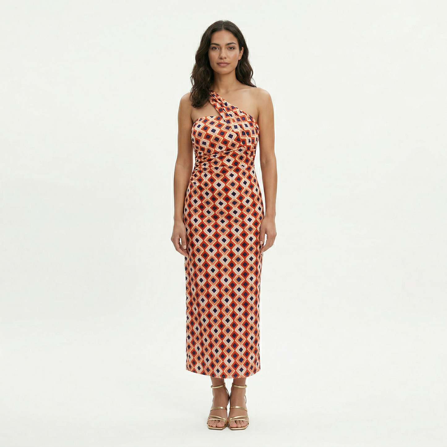 Vestido Midi Mujer Fiesta Un Hombro