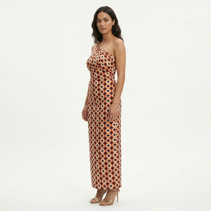 Vestido Midi Mujer Fiesta Un Hombro - Mavetta