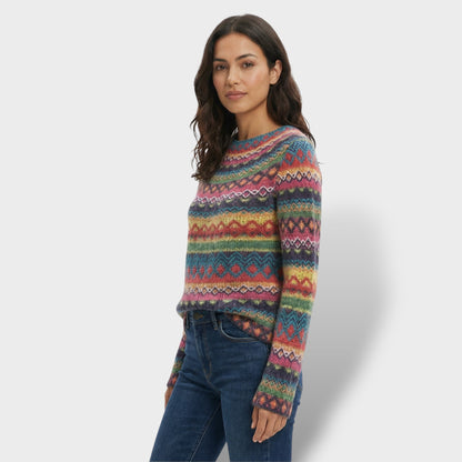 Suéter Vintage Mujer Cuello Redondo