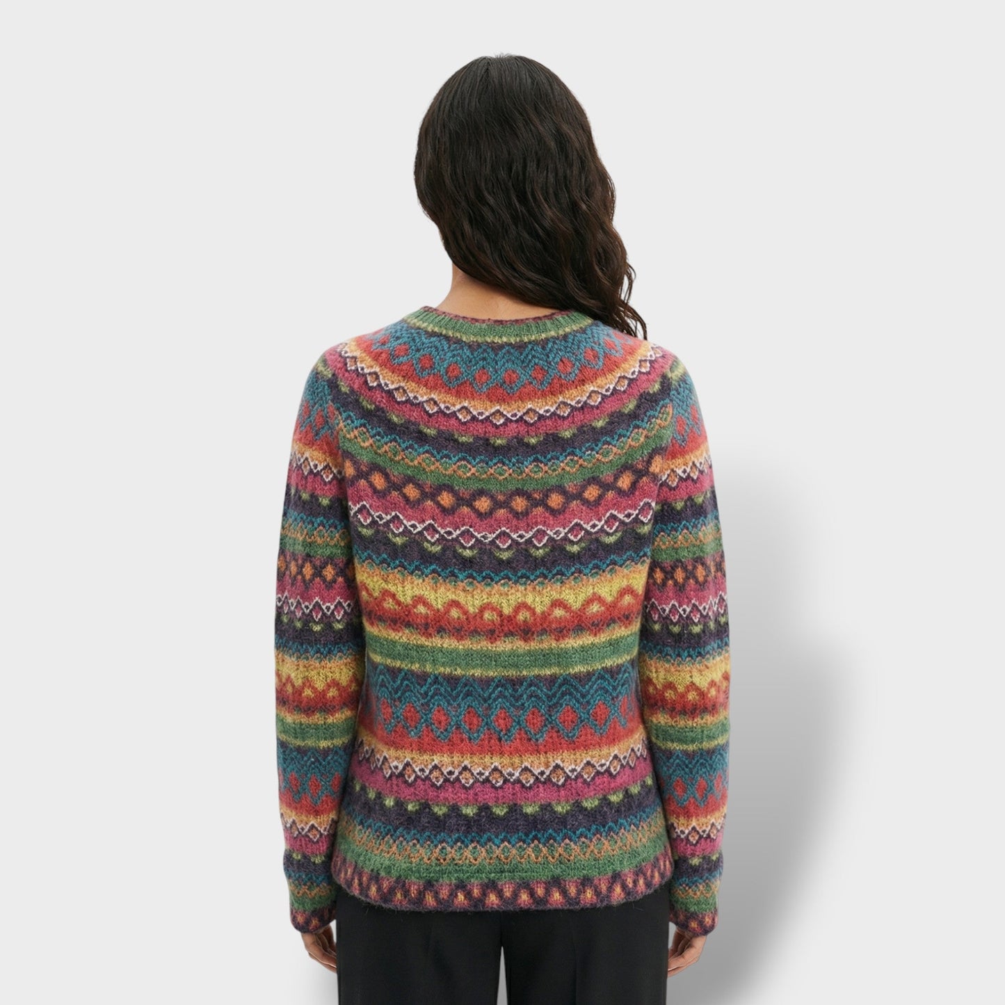 Suéter Vintage Mujer Cuello Redondo