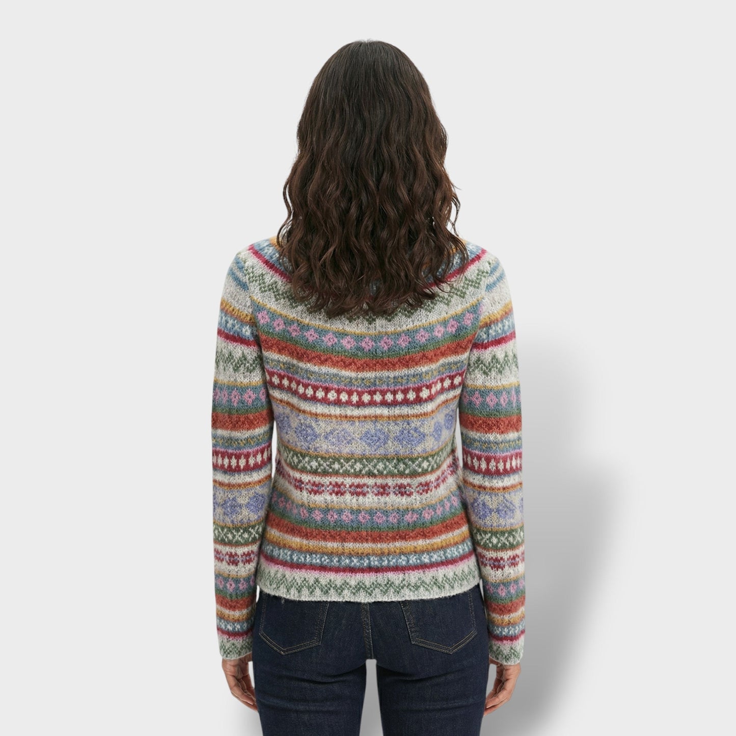 Suéter Vintage Mujer Cuello Redondo