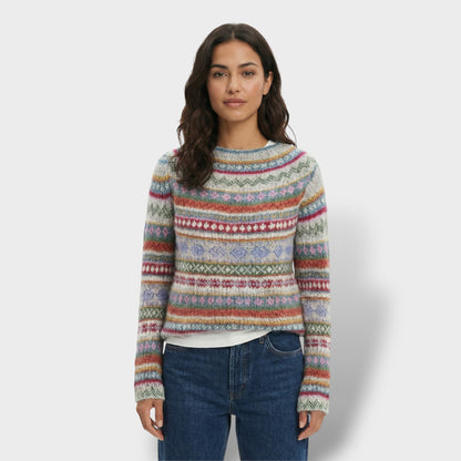 Suéter Vintage Mujer Cuello Redondo