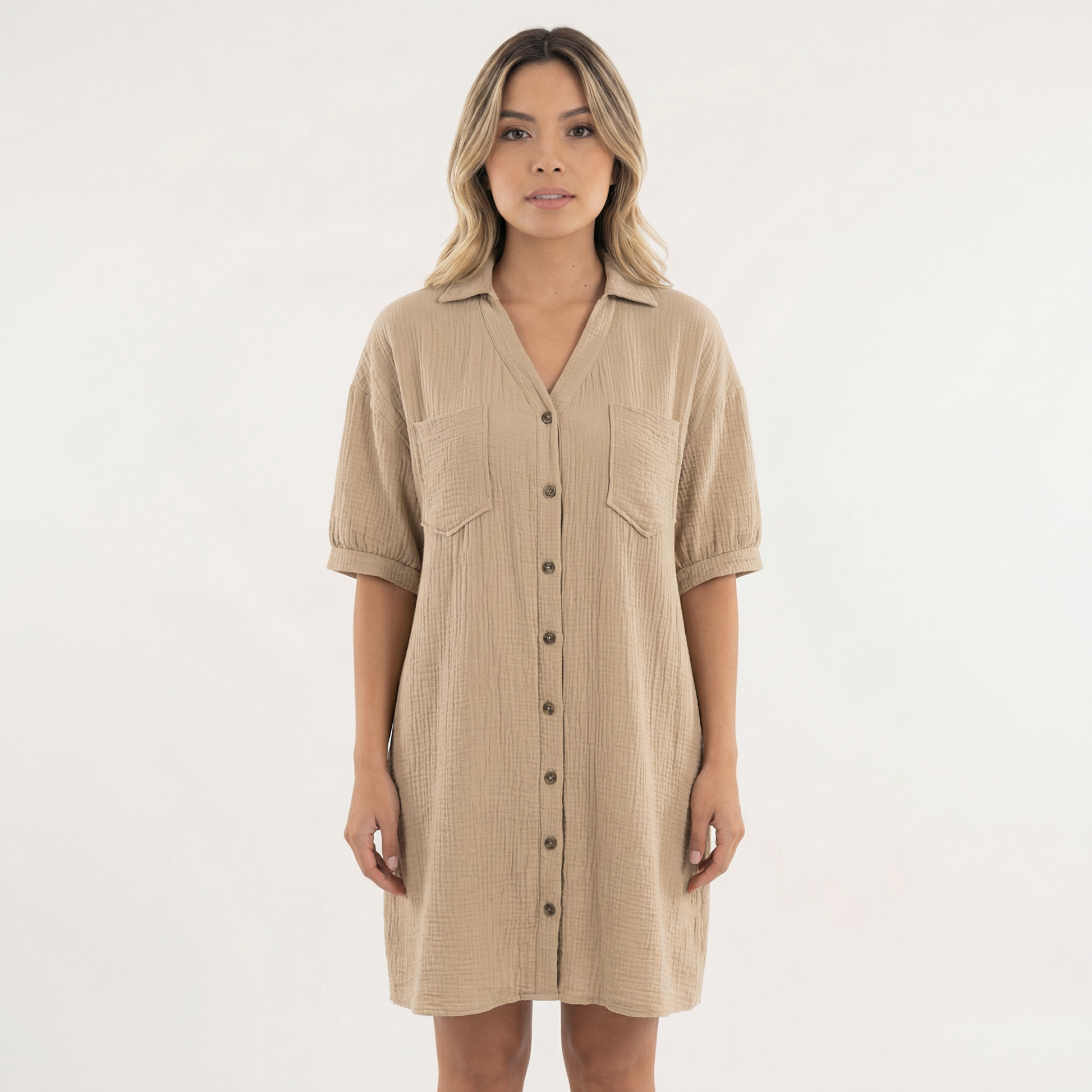 Vestido Camisero Mujer Talla Grande Ajuste Clásico - Mavetta
