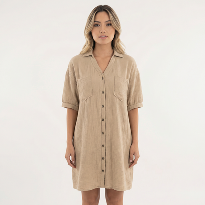 Vestido Camisero Mujer Talla Grande Ajuste Clásico - Mavetta