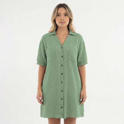 Vestido Camisero Mujer Talla Grande Ajuste Clásico