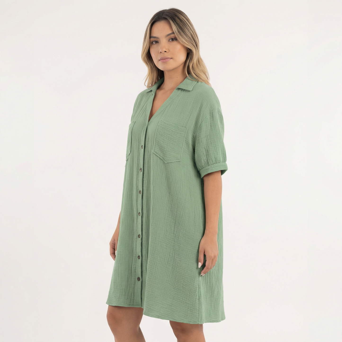 Vestido Camisero Mujer Talla Grande Ajuste Clásico
