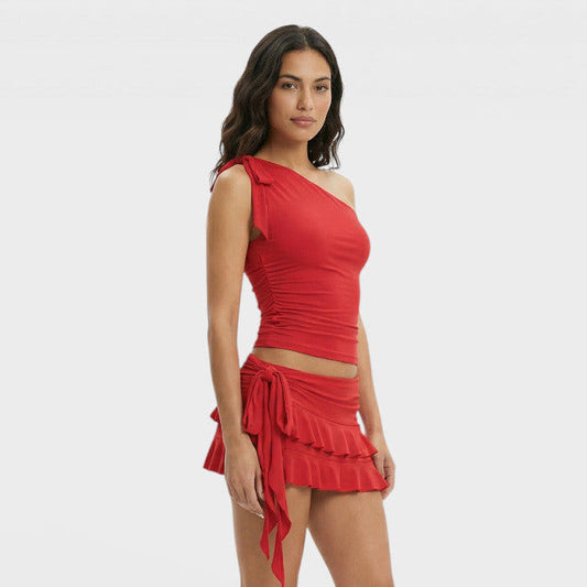 Conjunto Mujer Minifalda Plisada Ajuste Casual - Mavetta