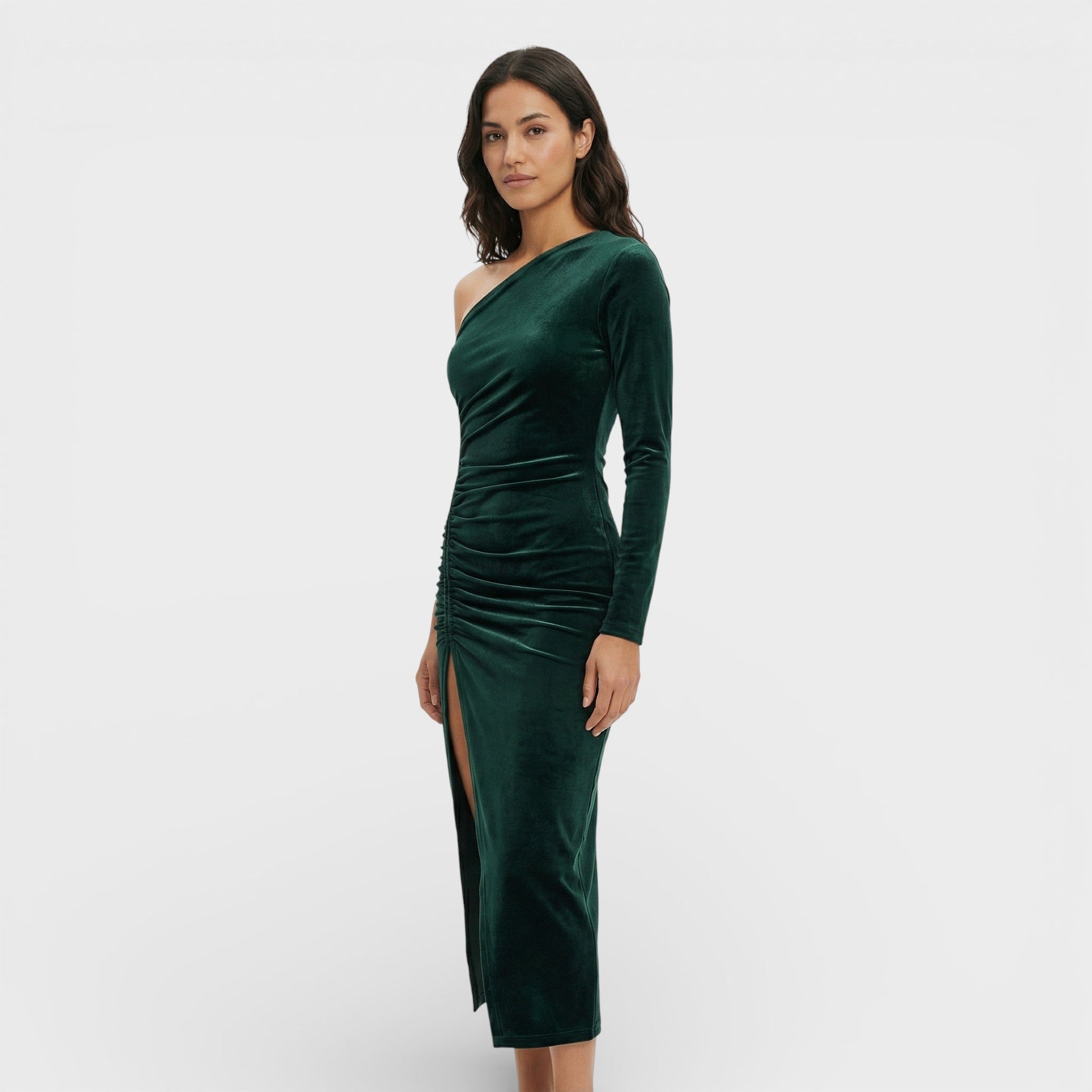 Vestido Midi Terciopelo Elegante Mujer - Mavetta