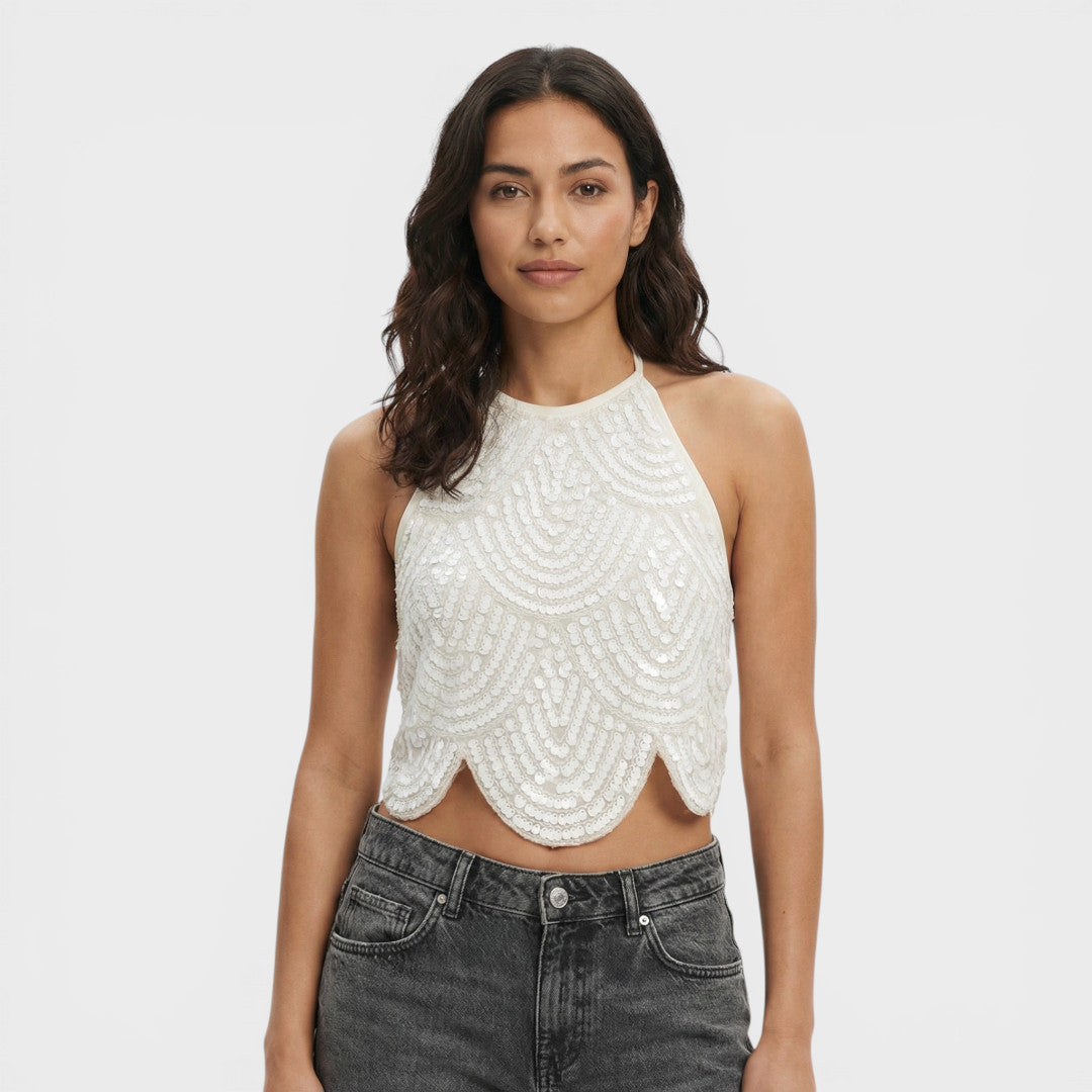 Mujer de Lentejuelas Estilo Halter - Mavetta