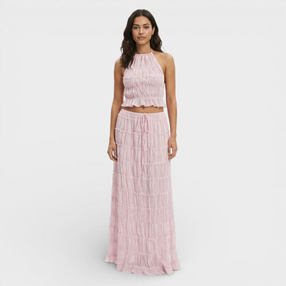 Conjunto Mujer Falda Larga Verano Ajuste Cómodo