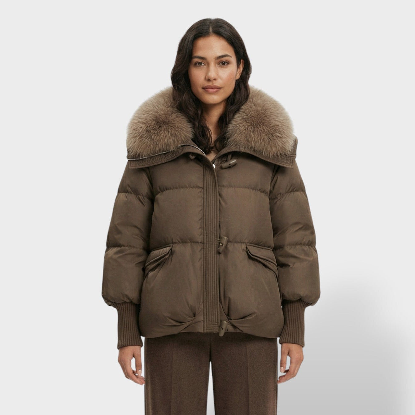 Chaqueta Acolchada con Cuello de Pelo Mujer - Mavetta